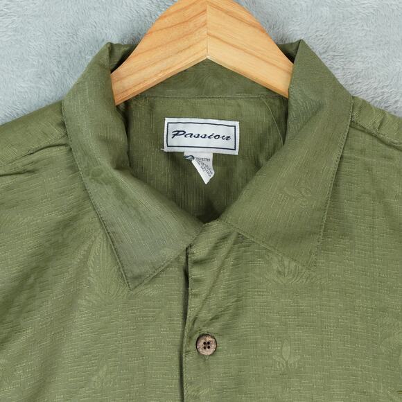 Passion Shirt Mens XXL Green Palm Trees Las Vegas Embroidered Beach Vacation - Picture 5 of 8